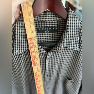 Henry Grethel Studio vintage Black White brown Checkered button down men’s L